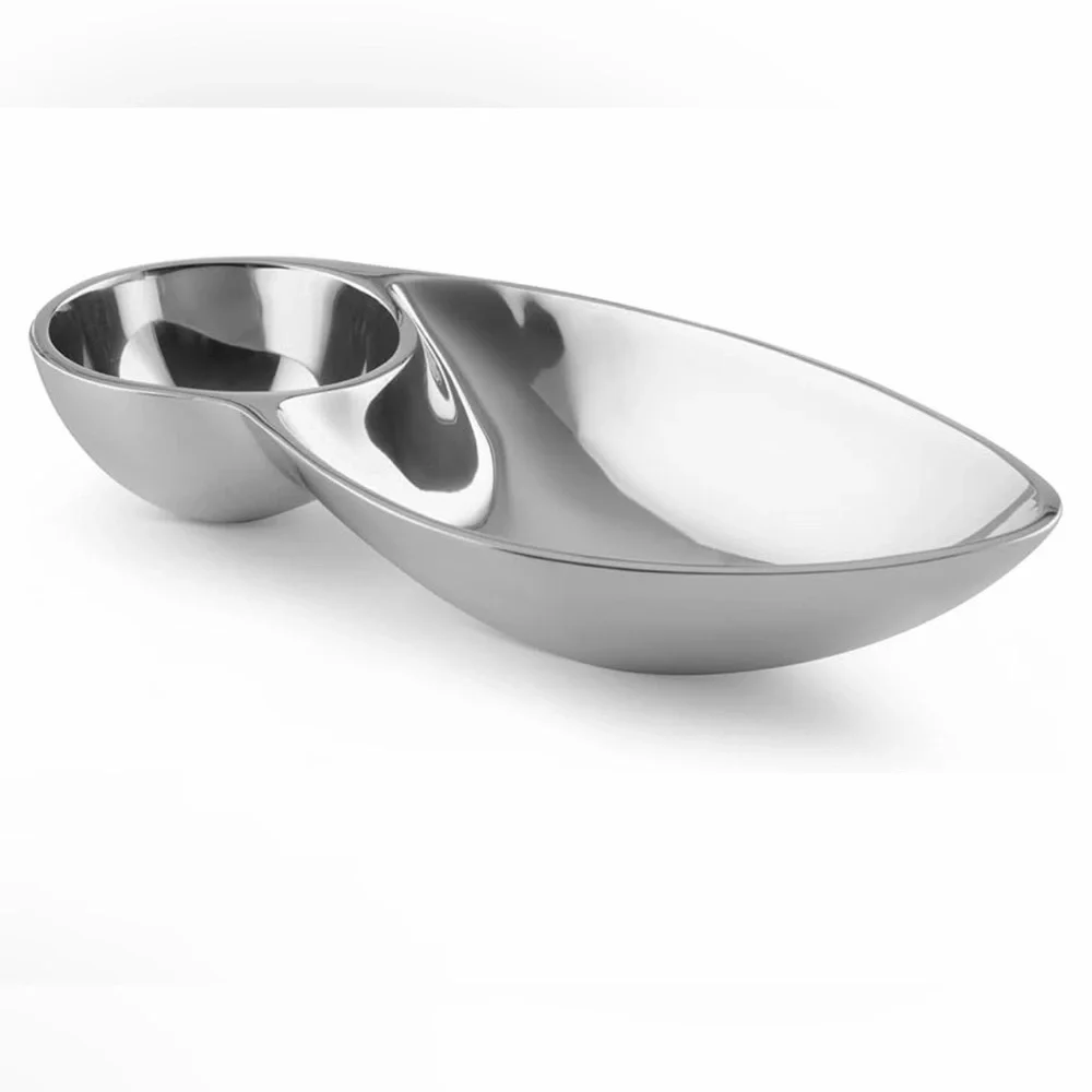 Nambe‎ Silver Chip and Dip Bowl elegant